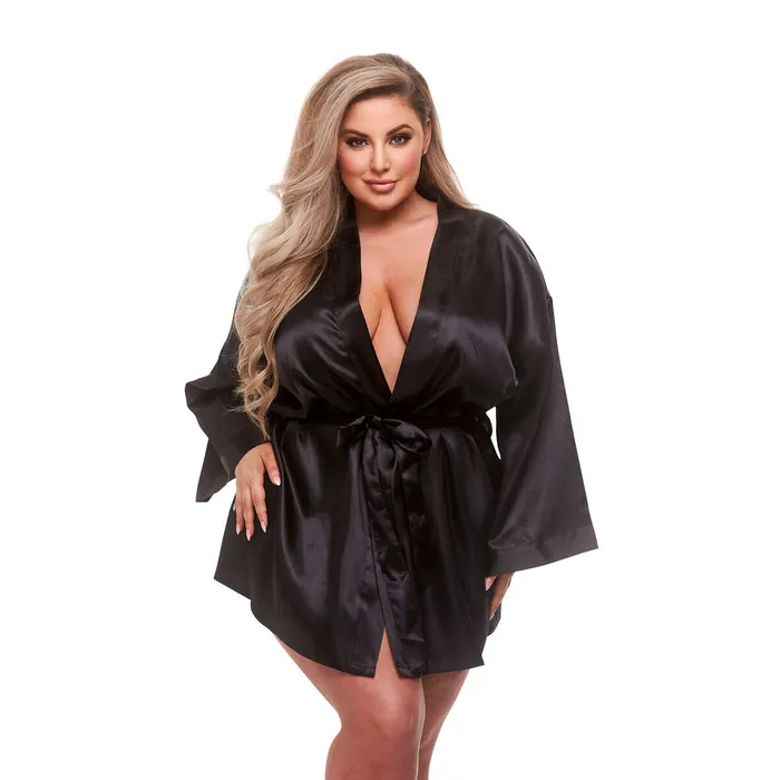 Male Sex Toys Baci Lingerie Camice Baci Lingerie All Satin Nero XL