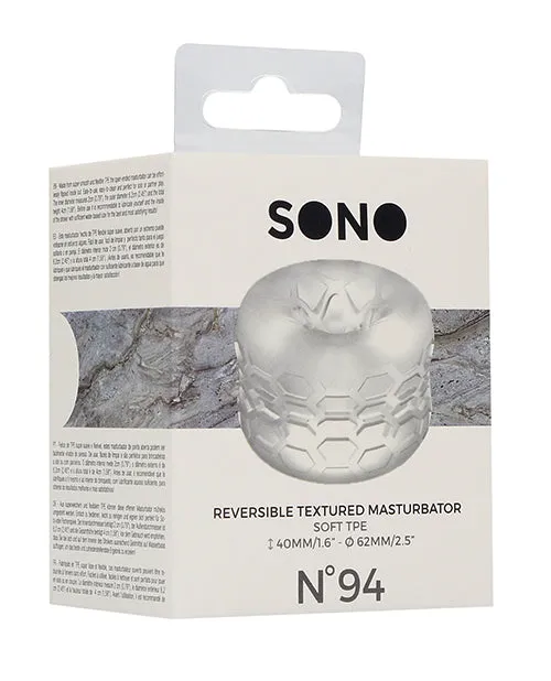 Male Sex Toys Sono Shots Sono No 94 Reversible Textured Masturbator Transparent Male Sex Toys Sono Shots Sono No 94 Reversible Textured Masturbator Transparent