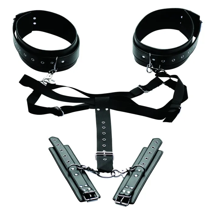 Acquire Easy Access Thigh Harness With Wrist Cuffs | XR Brands Master Series Female Sex Toys Acquire Easy Access Thigh Harness With Wrist Cuffs | XR Brands Master Series Female Sex Toys