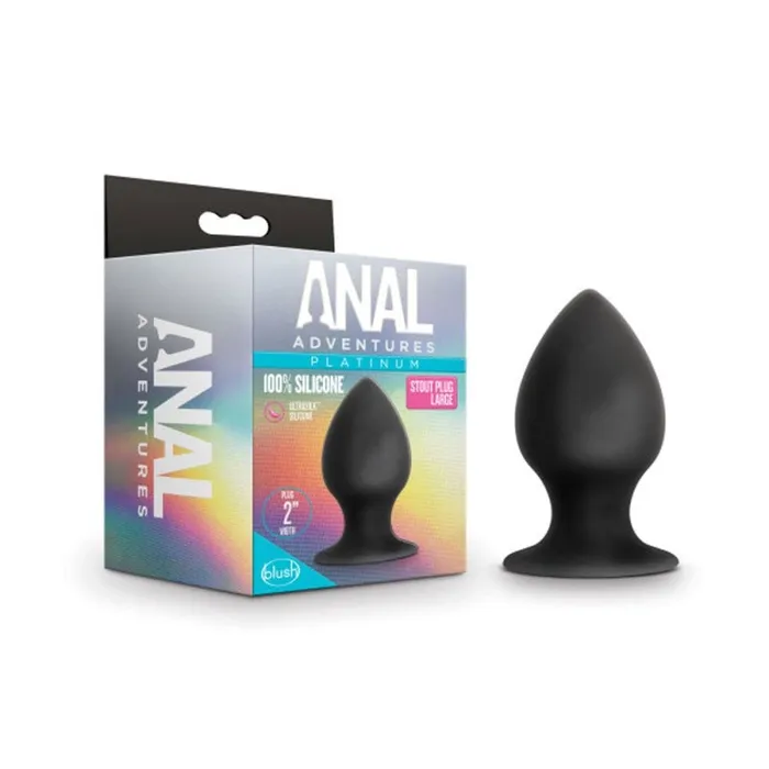 Blush Novelties Male Sex Toys | Anal Adventures - Platinum - Silicone Anal Stout  Plug  - Large - Black