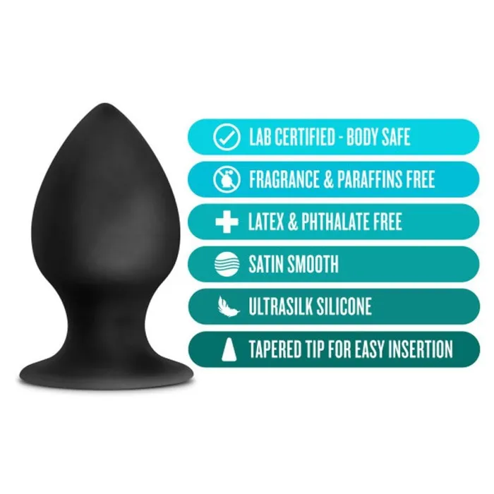Blush Novelties Male Sex Toys | Anal Adventures - Platinum - Silicone Anal Stout  Plug  - Large - Black