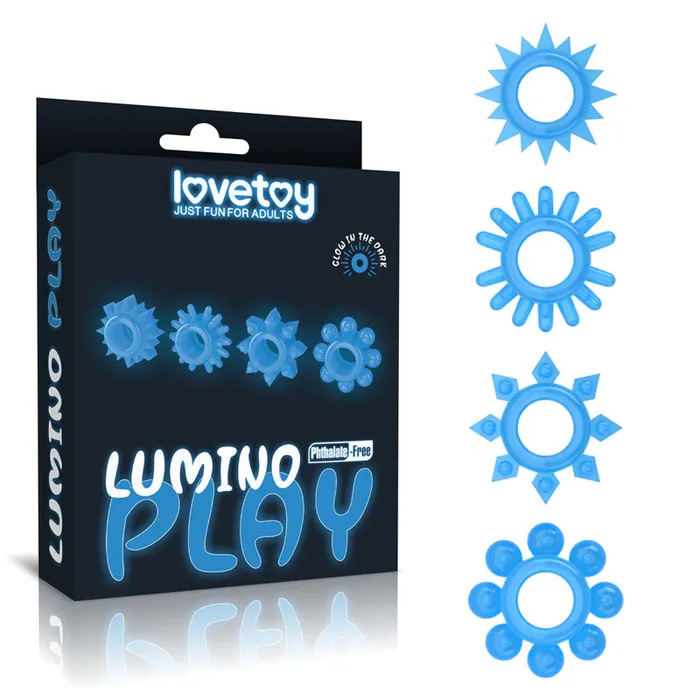 Lovetoy Male Sex Toys Lumino Play Penis Rings 4 Packlv343011