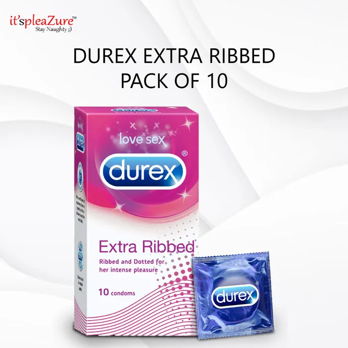 Male Sex Toys ItspleaZure Durex Extra Ribbed Pack Of 10