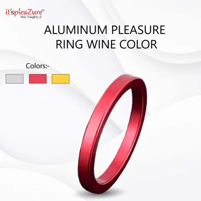 Male Sex Toys ItspleaZure Itspleazure Aluminum Pleasure Ring Wine Color