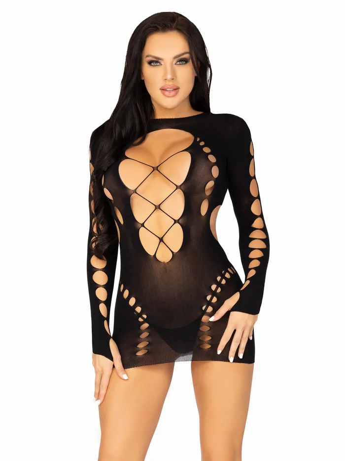 Male Sex Toys Leg Avenue Seamless Cut Out Long Sleeve Mini Dress With Faux Lace Up Detail One Size Black Male Sex Toys Leg Avenue Seamless Cut Out Long Sleeve Mini Dress With Faux Lace Up Detail One Size Black