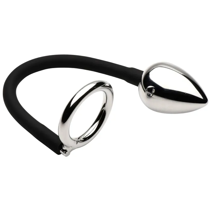 Male Sex Toys Tug Plus Plug Cock and Ball Ring With Anal Plug Black XR Brands Master Series Male Sex Toys Tug Plus Plug Cock and Ball Ring With Anal Plug Black XR Brands Master Series