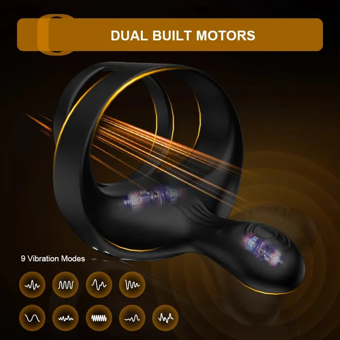 Male Sex Toys | Wireless Remote Control Penis Ring With Penis, Testicles & Vaginal Vibration - Lovetoyshub
