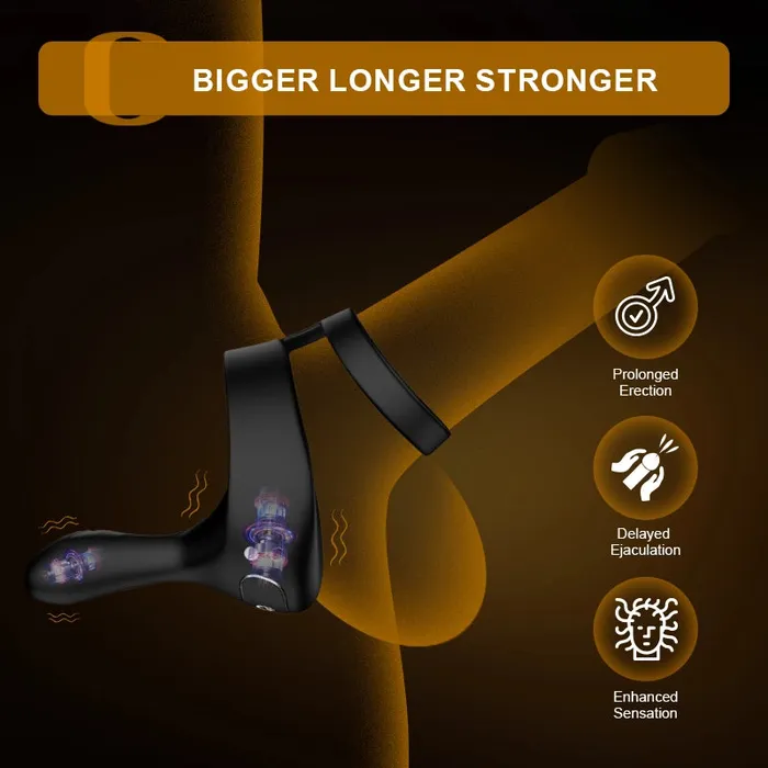 Male Sex Toys | Wireless Remote Control Penis Ring With Penis, Testicles & Vaginal Vibration - Lovetoyshub