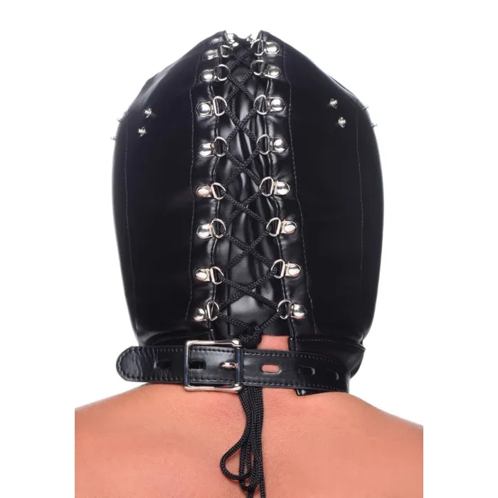 Muzzled Universal BDSM Hood With Removable Muzzle XR Brands Master Series Male Sex Toys Muzzled Universal BDSM Hood With Removable Muzzle XR Brands Master Series Male Sex Toys