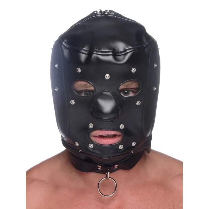 Muzzled Universal BDSM Hood With Removable Muzzle | XR Brands Master Series Male Sex Toys