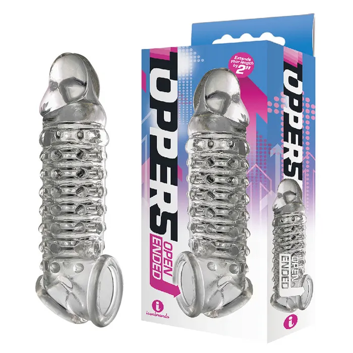 The 9s Toppers Open Ended Clear Penis Extension Sleeve IC26752 Icon Brands Male Sex Toys The 9s Toppers Open Ended Clear Penis Extension Sleeve IC26752 Icon Brands Male Sex Toys