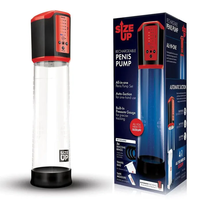 Xgen Products Size Up Rechargeable Penis Pumpsu305 Male Sex Toys