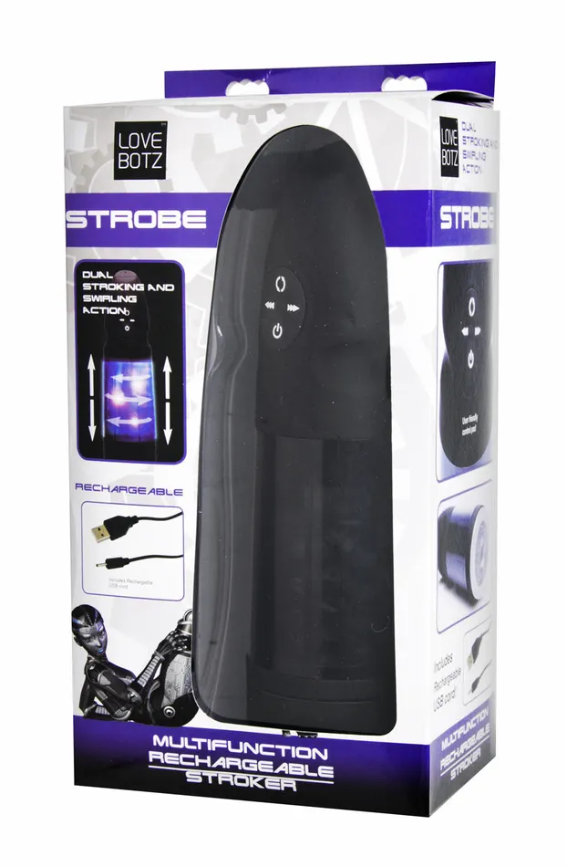 XR Brands Male Sex Toys | Love Botz Stroke Multifunction Rechargeable Stroker