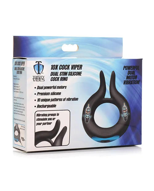 Xr Male Sex Toys Trinity Men 10x Cock Viper Dual Stimulation Silicone Cock Ring Black Xr Male Sex Toys Trinity Men 10x Cock Viper Dual Stimulation Silicone Cock Ring Black