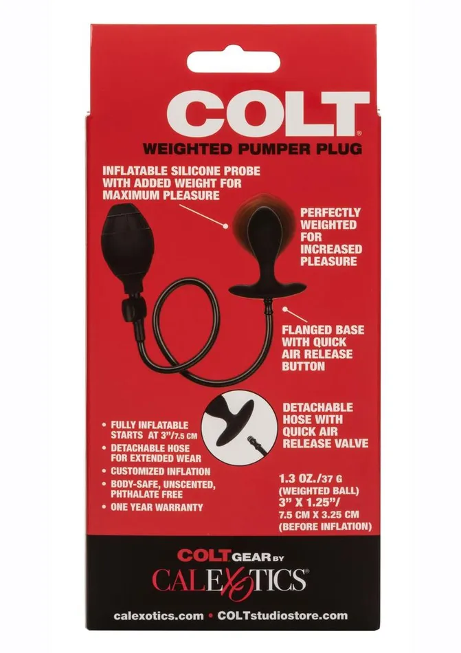 Colt Weighted Pumper Inflatable Silicone Anal Plug Colt Male Sex Toys