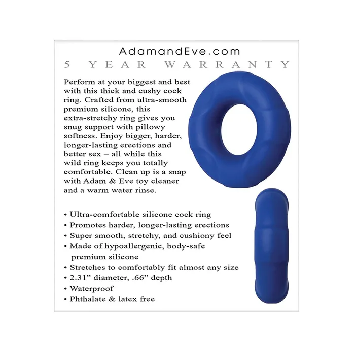 Curve Toys Male Sex Toys Adam Eve Big Man Silicone Cock Ring Blue
