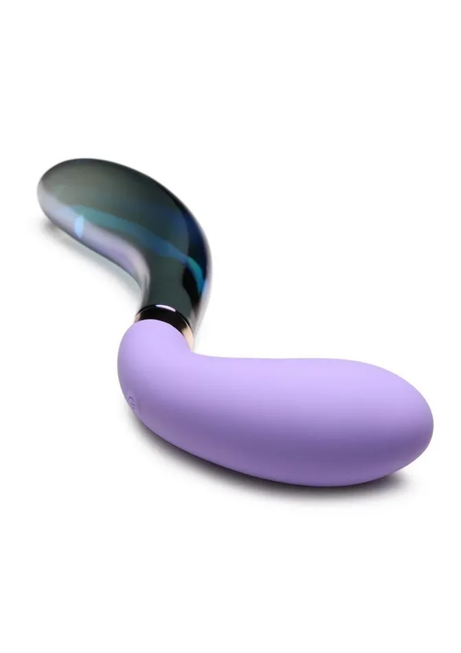 Dildos Prisms VibraGlass 10x Pari Duel End Wavy Rechargeable SiliconeGlass Vibrating Dildo Prisms