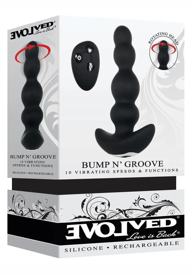 Male Sex Toys Evolved Bump N Groove Rechargeable Silicone Anal Plug with Remote Control