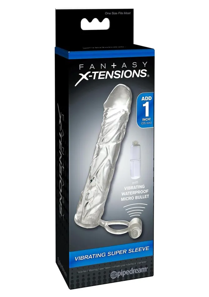 Male Sex Toys Fantasy XTensions Fantasy XTensions Vibrating Super Sleeve Extension Waterproof