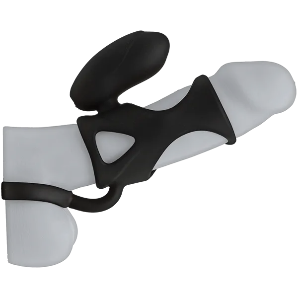 Male Sex Toys Kink Kink Vibrating Silicone Cock Cage wBall Strap