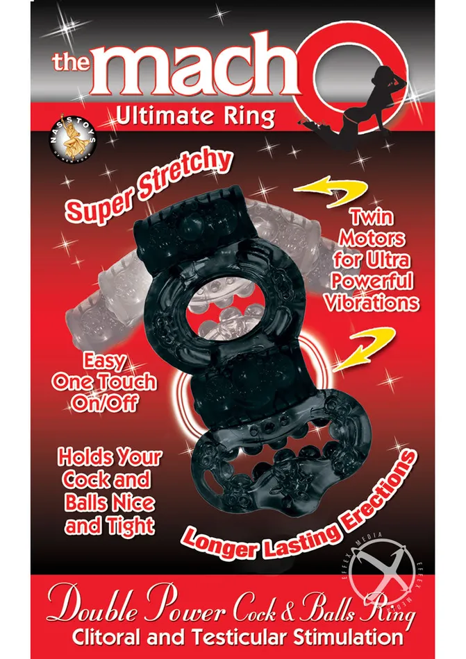 Male Sex Toys Macho The Macho Ultimate Ring Double Power Cock and Ball Vibrating Cock Ring Male Sex Toys Macho The Macho Ultimate Ring Double Power Cock and Ball Vibrating Cock Ring