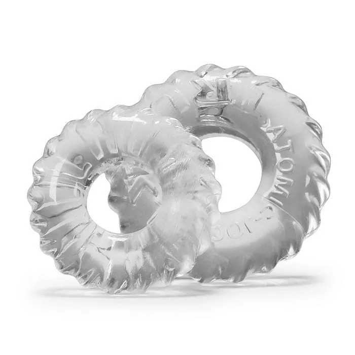 Male Sex Toys Oxballs TruckT Cock Ball Ring Clear Pack of 2 Ox Balls