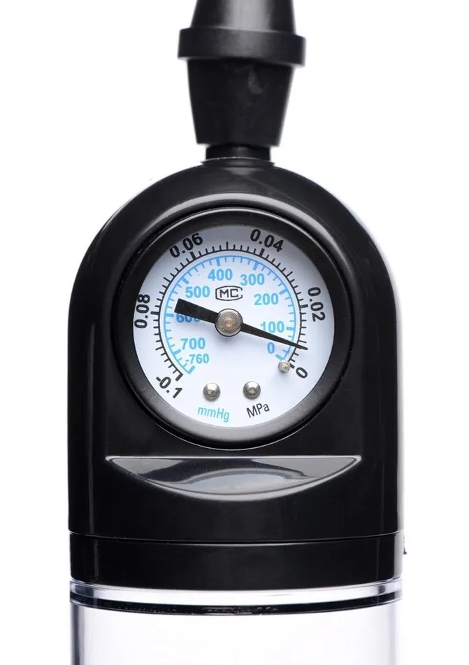 Male Sex Toys Size Matters Trigger Penis Pump with BuiltIn Pressure Gauge Size Matters