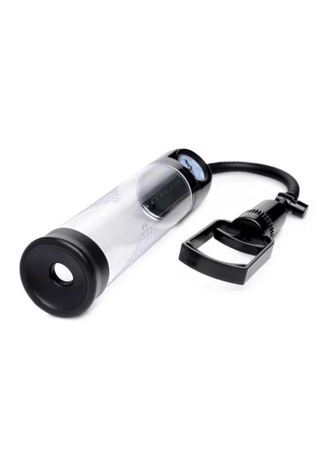 Male Sex Toys Size Matters Trigger Penis Pump with BuiltIn Pressure Gauge Size Matters
