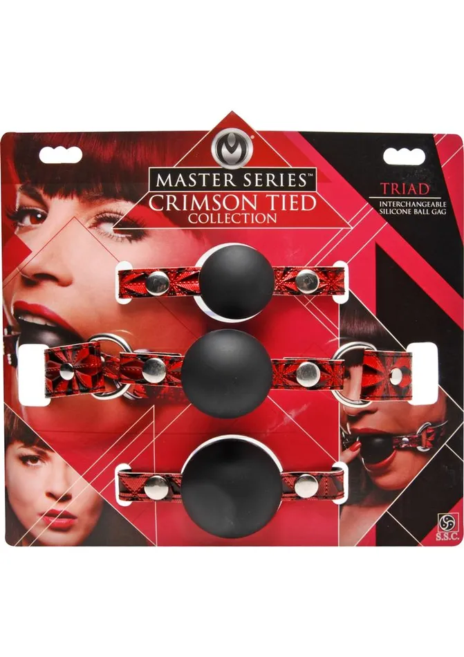 Master Series Crimson Tied Master Series Crimson Tied Triad Interchangeable Silicone Ball Gag Male Sex Toys