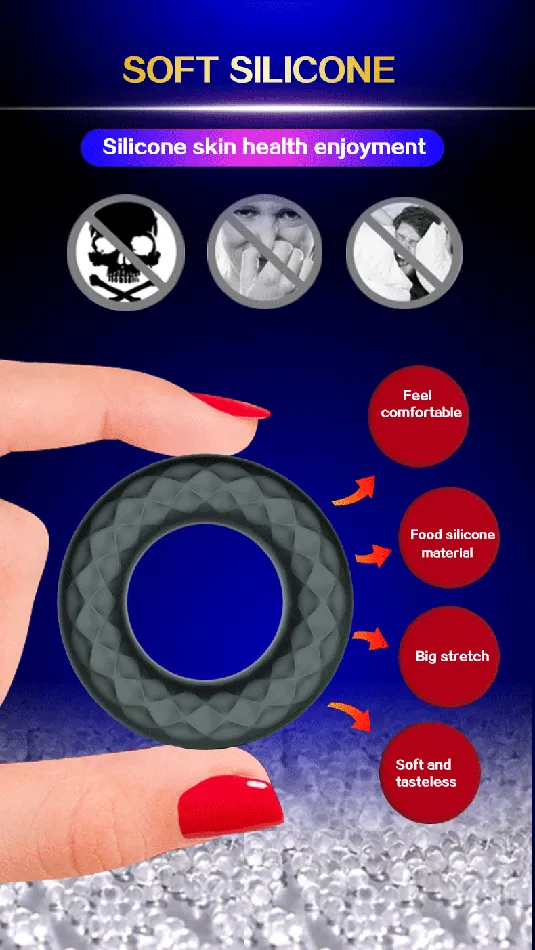Onion Toy Male Sex Toys Stretchable Delay Ejaculation Silicone Cock Ring Vibrator