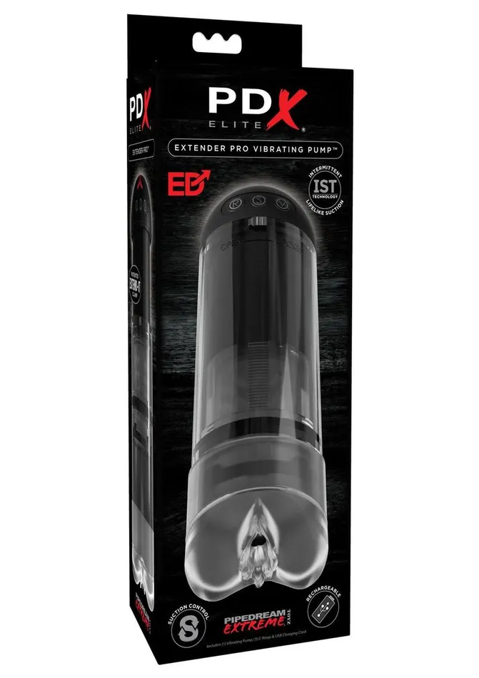 PDX Elite Male Sex Toys Pipedream Extreme Elite Rechargeable Extender Pro Vibrating Pump Masturbator Pussy