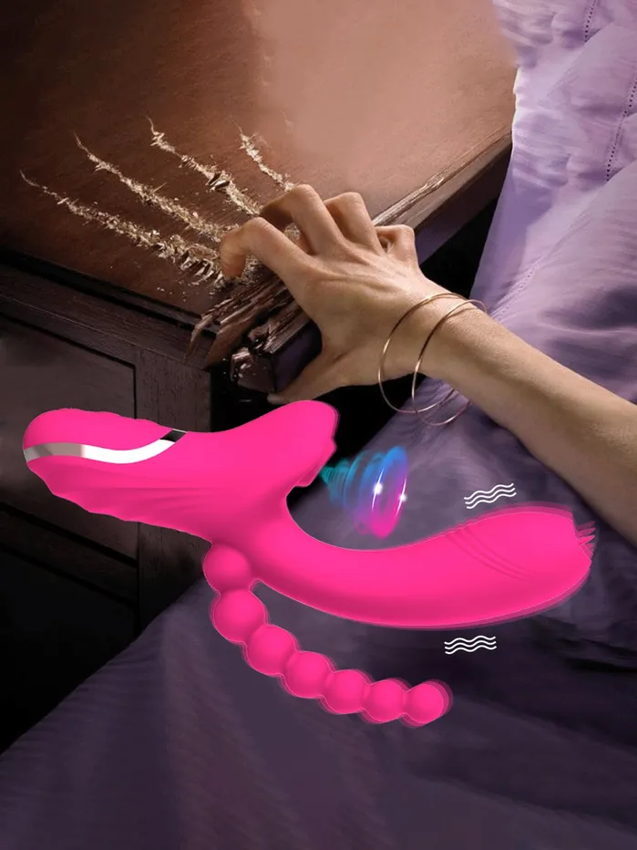Powerful Multiuse Sucking Licking Vibrator With Anal Beads Onion Toy Male Sex Toys Powerful Multiuse Sucking Licking Vibrator With Anal Beads Onion Toy Male Sex Toys
