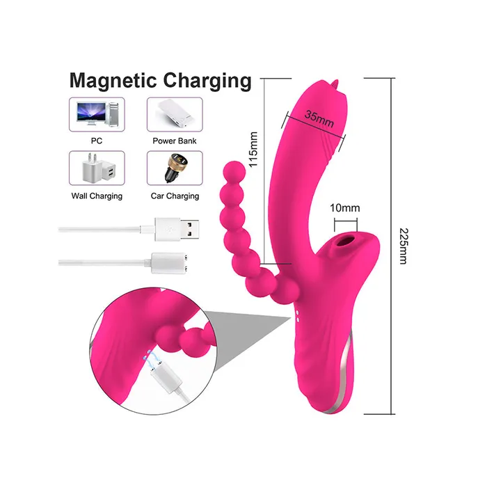 Powerful Multiuse Sucking Licking Vibrator With Anal Beads Onion Toy Male Sex Toys Powerful Multiuse Sucking Licking Vibrator With Anal Beads Onion Toy Male Sex Toys