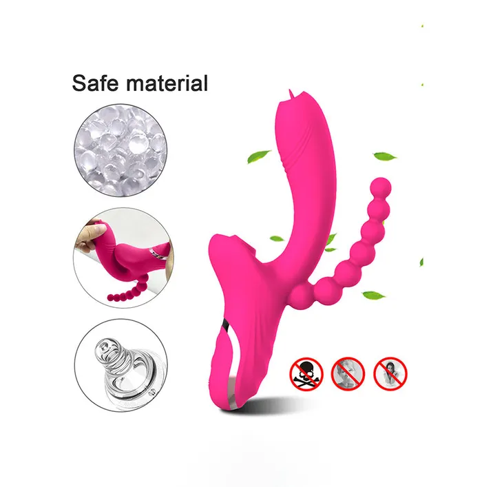 Powerful Multiuse Sucking Licking Vibrator With Anal Beads Onion Toy Male Sex Toys Powerful Multiuse Sucking Licking Vibrator With Anal Beads Onion Toy Male Sex Toys