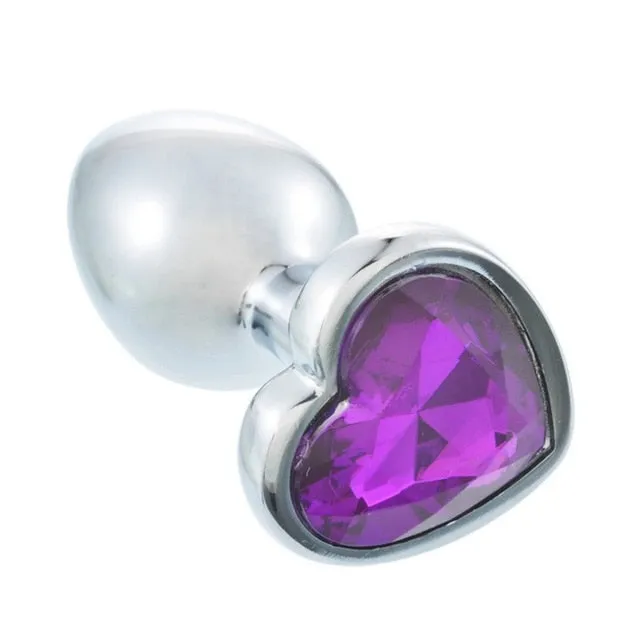 sex toys for us Male Sex Toys 3 Size Anal Plug Heart Stainless Steel Crystal Anal Plug Removable