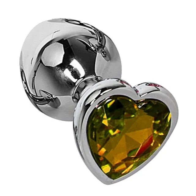 sex toys for us Male Sex Toys 3 Size Anal Plug Heart Stainless Steel Crystal Anal Plug Removable