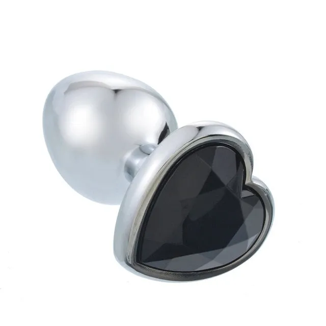 sex toys for us Male Sex Toys 3 Size Anal Plug Heart Stainless Steel Crystal Anal Plug Removable