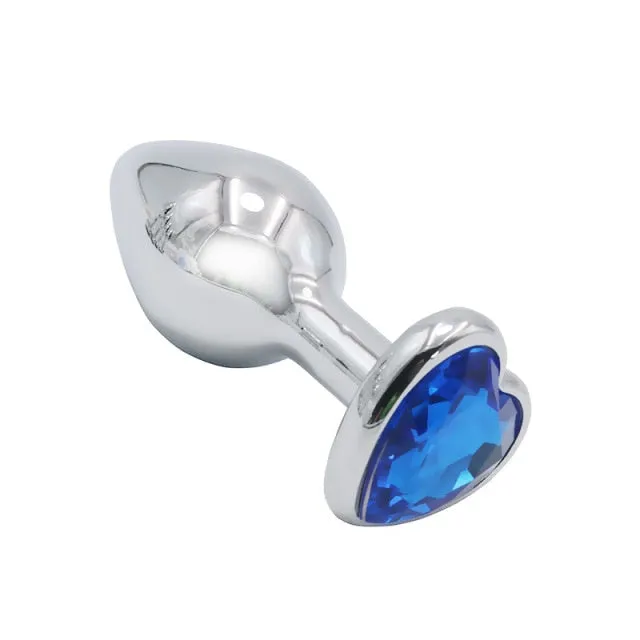 sex toys for us Male Sex Toys 3 Size Anal Plug Heart Stainless Steel Crystal Anal Plug Removable