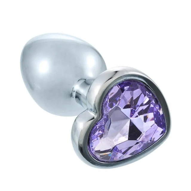 sex toys for us Male Sex Toys 3 Size Anal Plug Heart Stainless Steel Crystal Anal Plug Removable