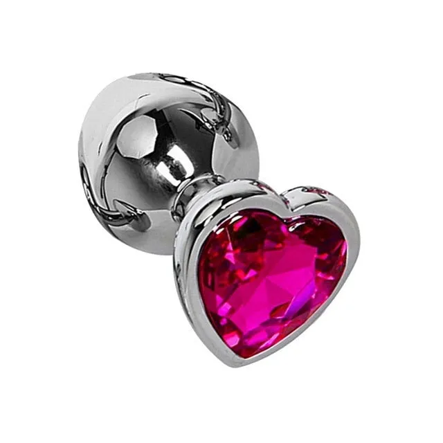 sex toys for us Male Sex Toys 3 Size Anal Plug Heart Stainless Steel Crystal Anal Plug Removable