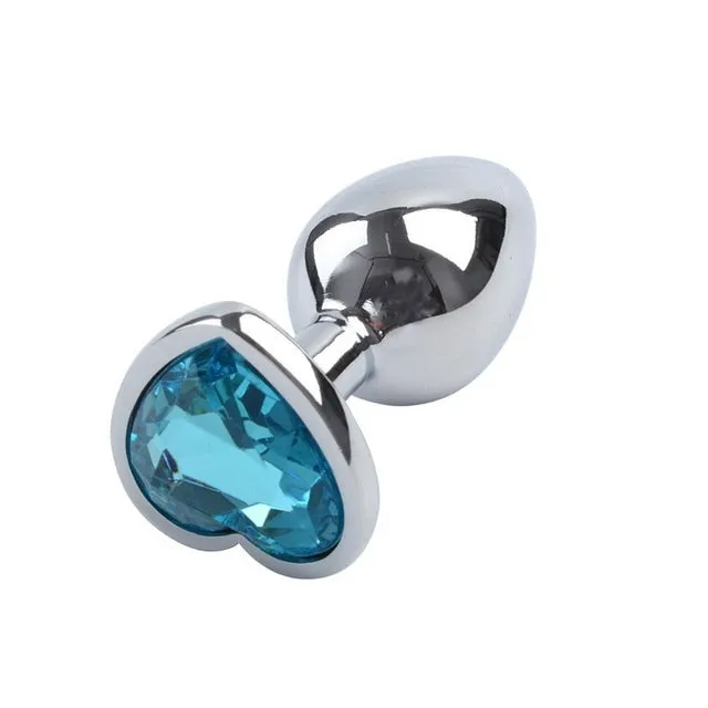 sex toys for us Male Sex Toys 3 Size Anal Plug Heart Stainless Steel Crystal Anal Plug Removable