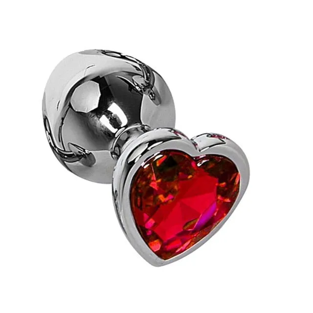 sex toys for us Male Sex Toys 3 Size Anal Plug Heart Stainless Steel Crystal Anal Plug Removable