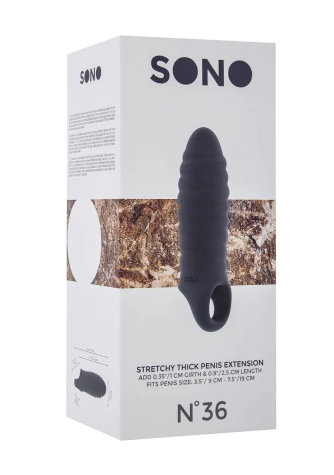 Shots Sono Male Sex Toys Sono No36 Stretchy Thick Penis Extension Grey