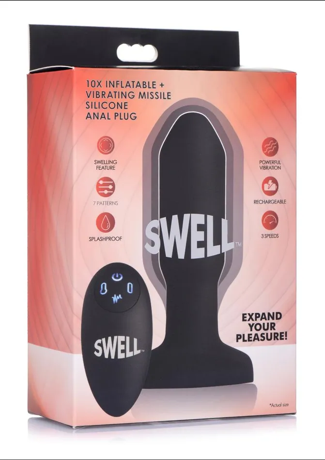SWELL Male Sex Toys Swell Inflatable Rechargeable Silicone Vibrating Missile Anal Plug