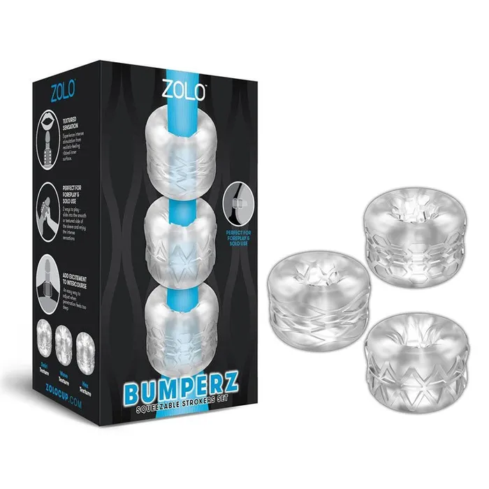 Zolo Male Sex Toys Zolo Bumperz Clear Mini Blowjob Stroker Set