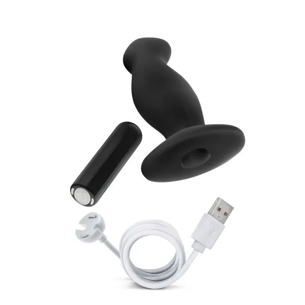 Anal Adventures Platinum Silicone Vibrating Prostate Massager 02 Black Blush Novelties Male Sex Toys