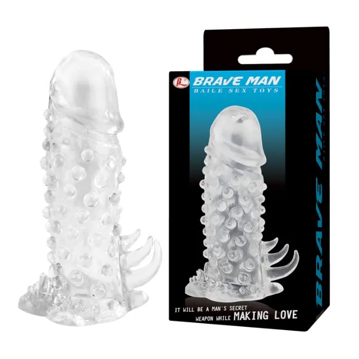 Brave Man Penis Sleeve Nodule Clear PRE Male Sex Toys