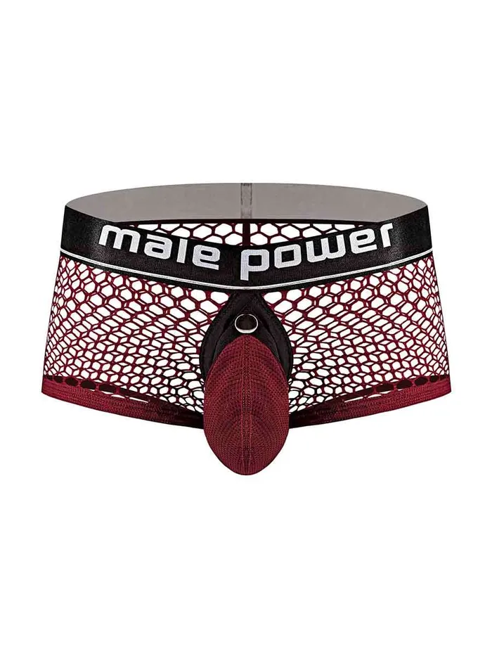 Male Power Male Sex Toys Cock Pit Net Mini Cock Ring Short Medium Burgundy