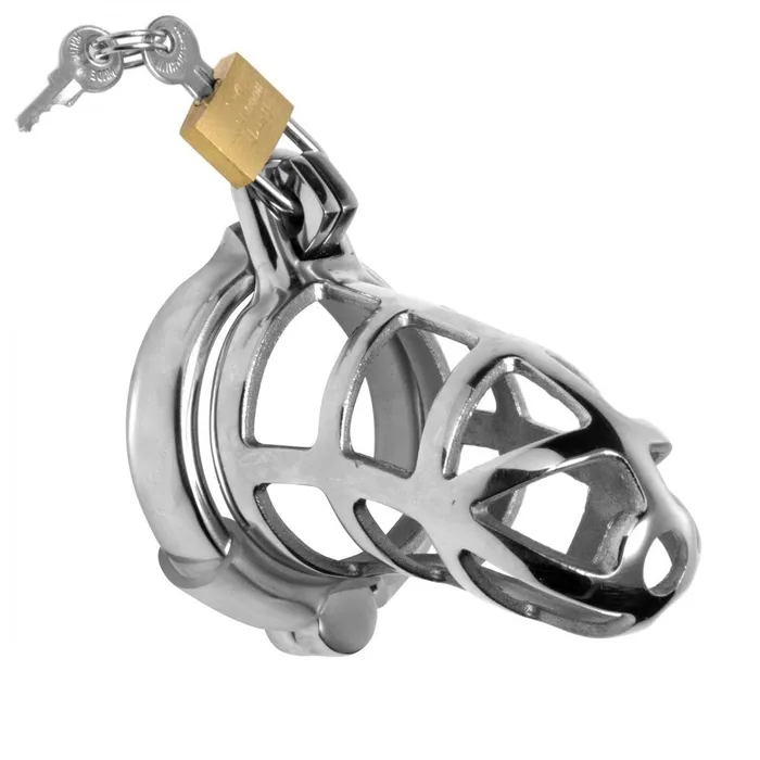 Master Series Male Sex Toys Master Series Detained Stainless Steel Chastity Cage