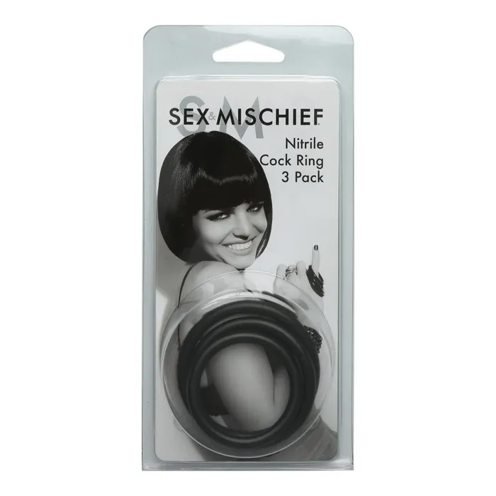 Sex Mischief Nitrile Cockring 3 Pack Sport Sheets Male Sex Toys